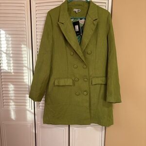 Fashion Nova Tweed Lime Green Blazer Dress